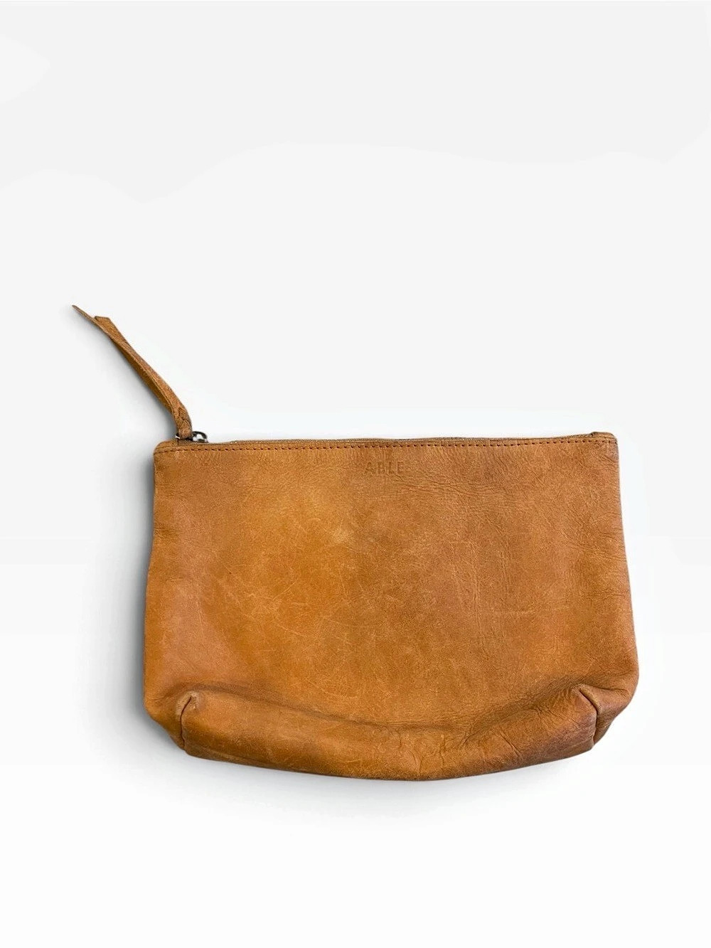 ABLE Marlow Leather Clutch Wristlet in Brown
